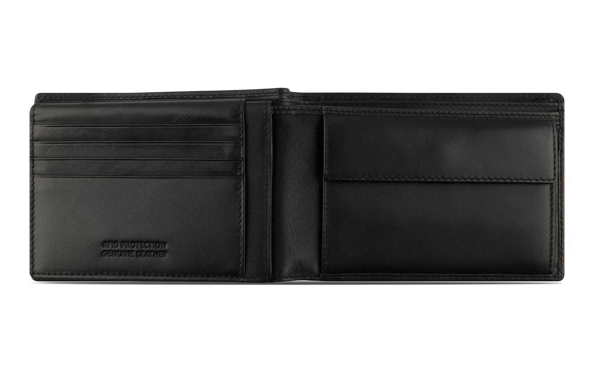 Bugatti cases Bugatti – Super Slim Portemonnaie – RFID-Schutz, Münzfach, Klappverschluss – 125×90×20 mm – Schwarz – Rindleder