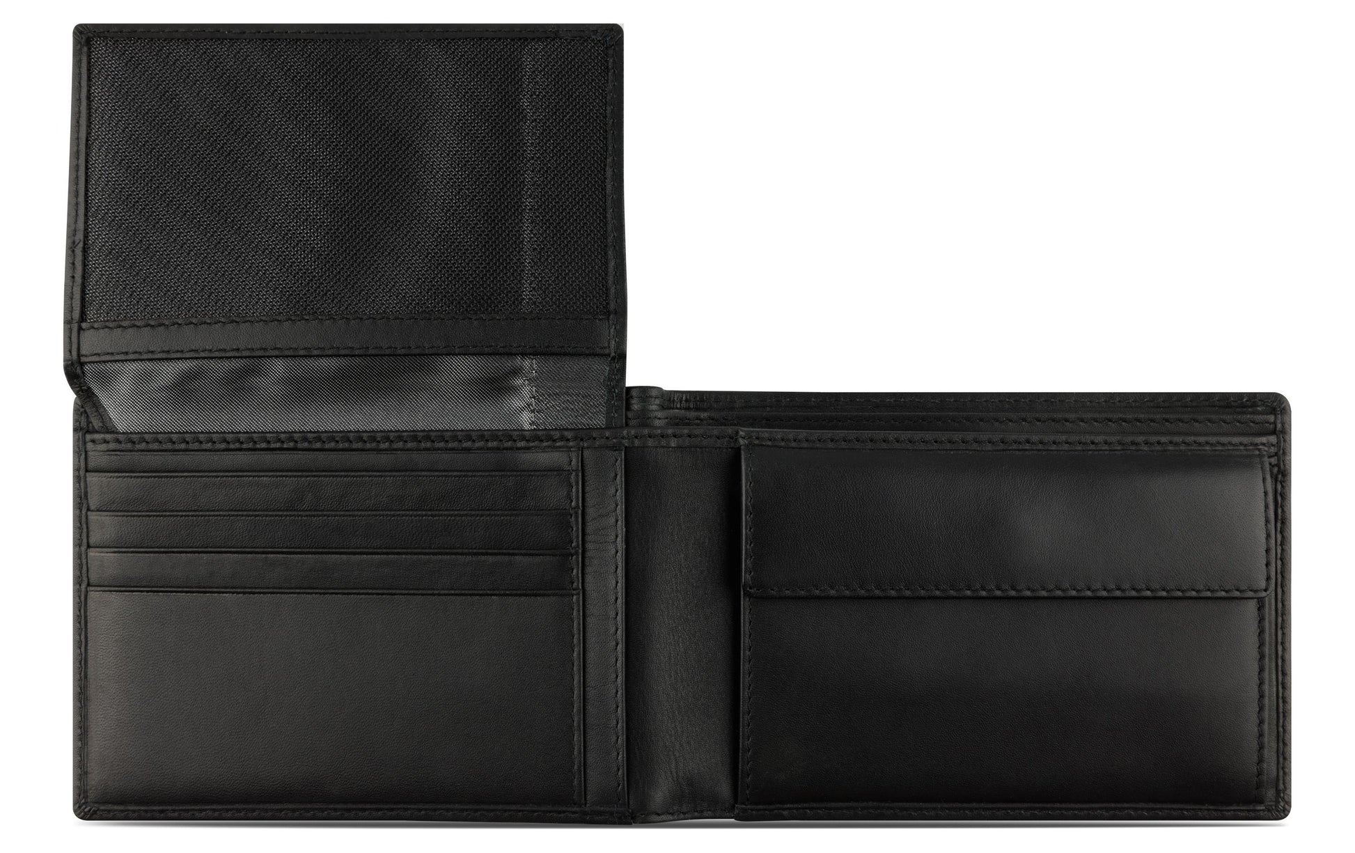 Bugatti cases Bugatti – Super Slim Portemonnaie – RFID-Schutz, Münzfach, Klappverschluss – 125×90×20 mm – Schwarz – Rindleder