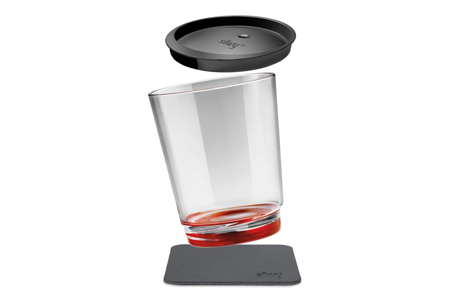 Silwy Trinkbecher S025-1502-1 – 250 ml, Ø 8,2 cm, H 10,0 cm, Kunststoff, Rot, mit Deckel, BPA-frei