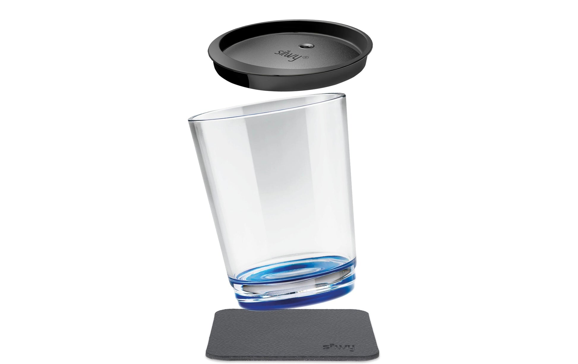 Silwy Trinkbecher – 250 ml, 8,2 × 10,0 cm, Kunststoff, Blau, mit Deckel, bruchfest, BPA-frei