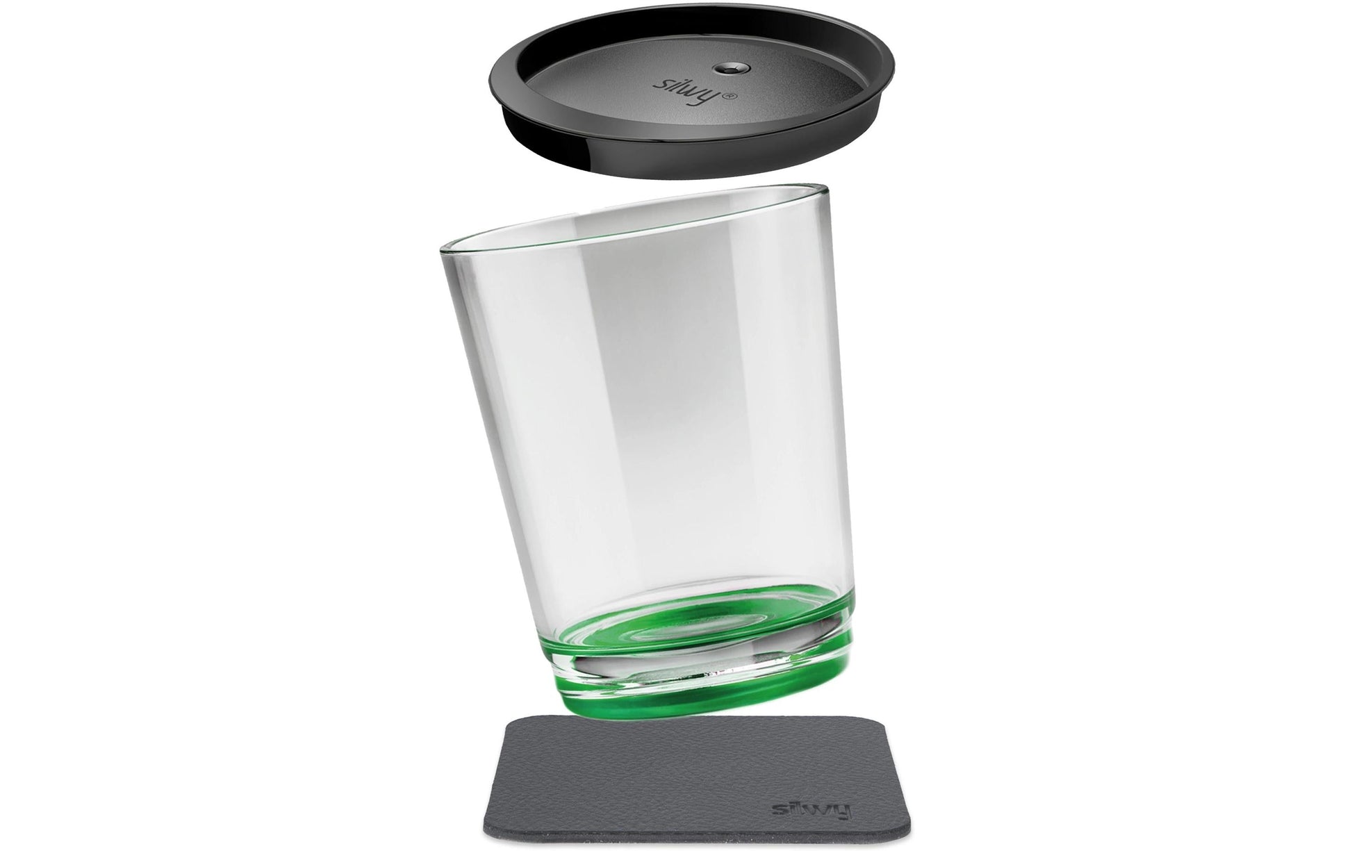 Silwy Trinkbecher S025-1504-1 – 250 ml, Ø 8,2 × H 10,0 cm, Kunststoff, Grün, mit Deckel, bruchfest, BPA-frei