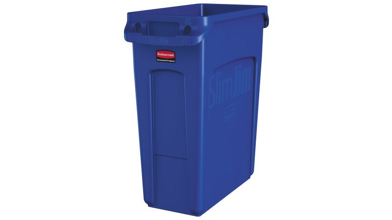 Rubbermaid Recyclingbox Slim Jim – 60 l – Kunststoff, rechteckig – blau
