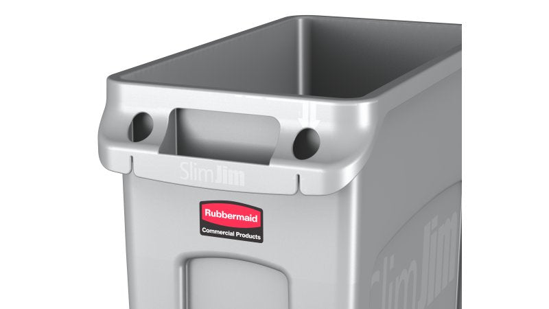 Rubbermaid Recyclingbox Slim Jim – 60 l – Kunststoff, rechteckig – grau