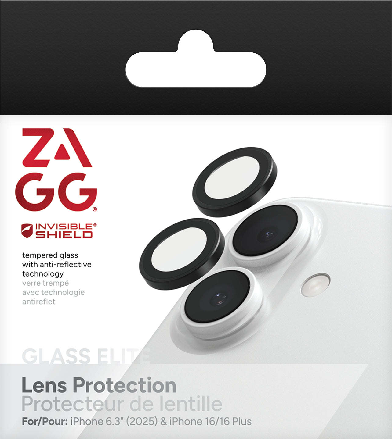 ZAGG Displayschutz (Panzerglas), Anti-Fingerprint – für iPhone 17/16/16+ – 2er-Pack