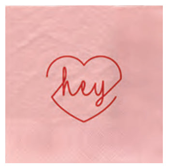 Chic-mic Servietten, Bambuspapier, Herz, 33 × 33 cm, Rosa – 1 Stk.