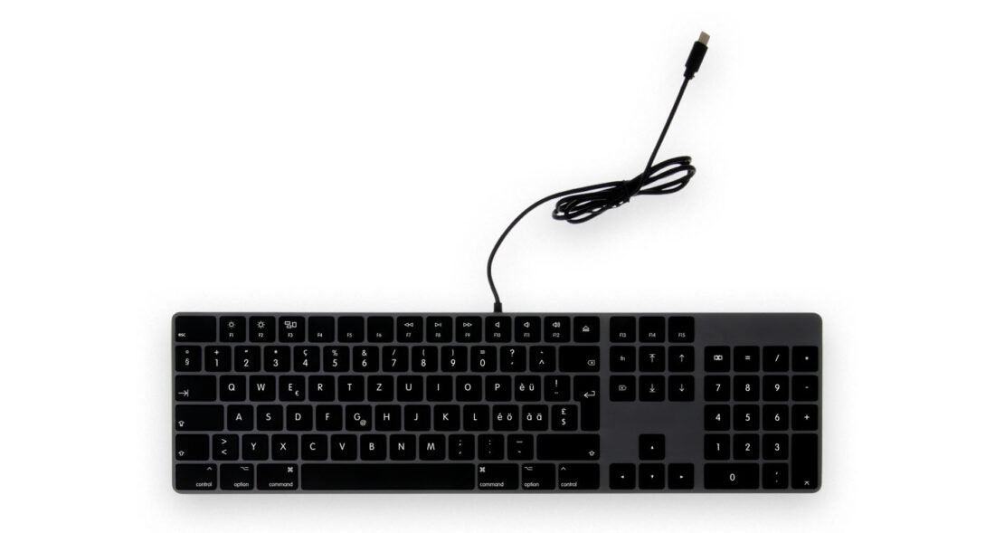 LMP KB-1843 – Tastatur, kabelgebunden (USB-C), CH-Layout (DE-CH), Fullsize (mit Ziffernblock), USB-Hub