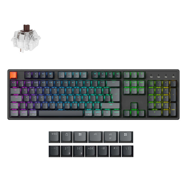 Keychron K10 QMK v2 – Tastatur – Mechanisch – Bluetooth & Verkabelt (USB-C) – QWERTZ (CH) – RGB