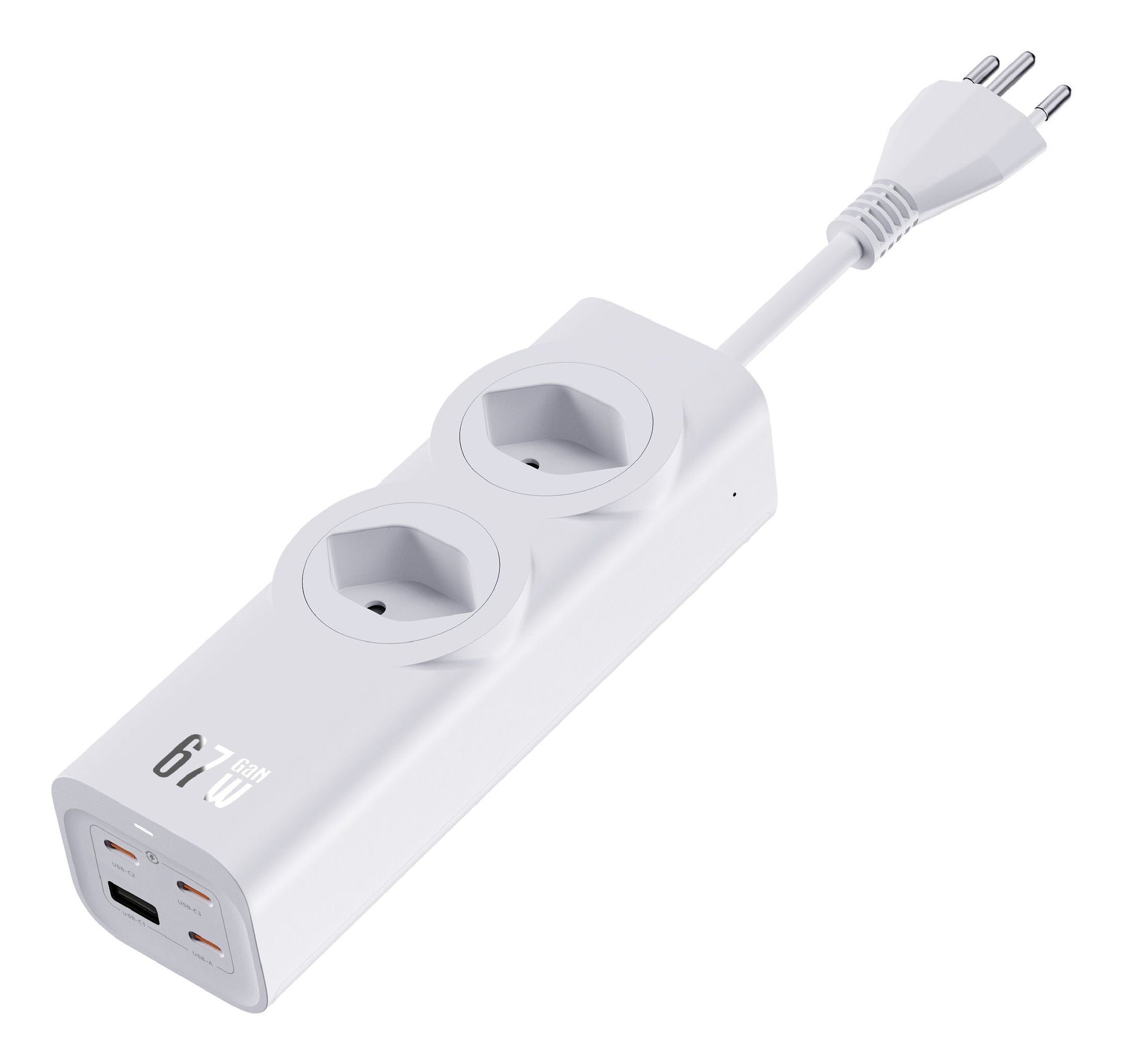 M. Schönenberger 24.21367WS USB-Desktop-Ladegerät 2300 W – USB-C×3, Micro-USB×1 – PD 3.0, QC 3.0, GaN – Weiss