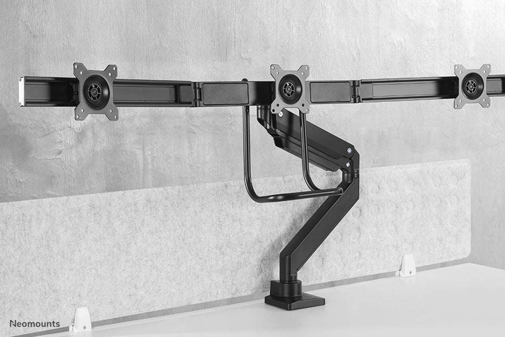 Neomounts NM-D775DX3BLACK – Monitorarm, 3-fach, Tischklemme/Tischdurchführung, bis 27", 1–6 kg, schwarz