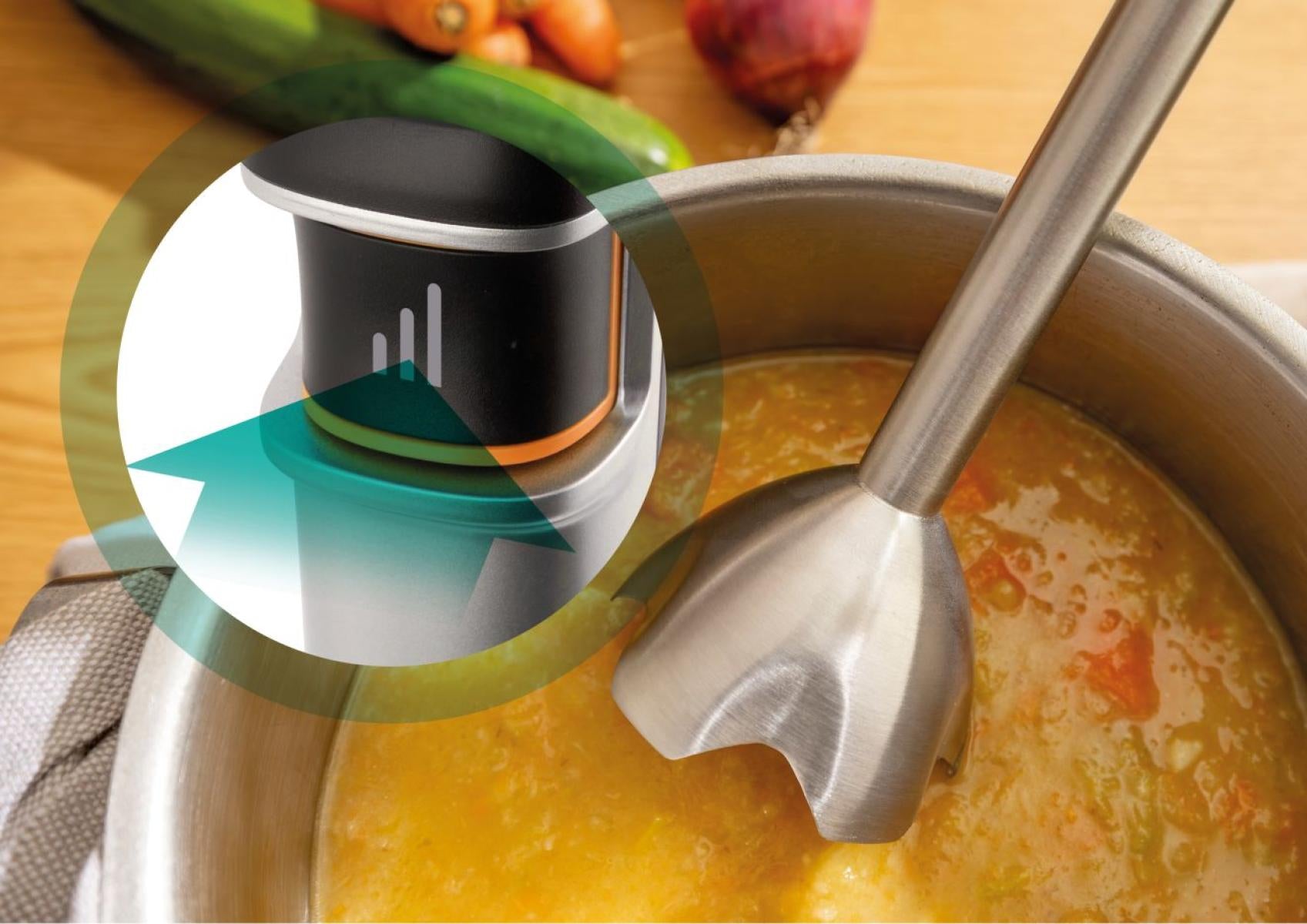 Gorenje Stabmixer HBX1500VX – 1500 W, 0,5 l Zerkleinerer, Schneebesen – schwarz/grau