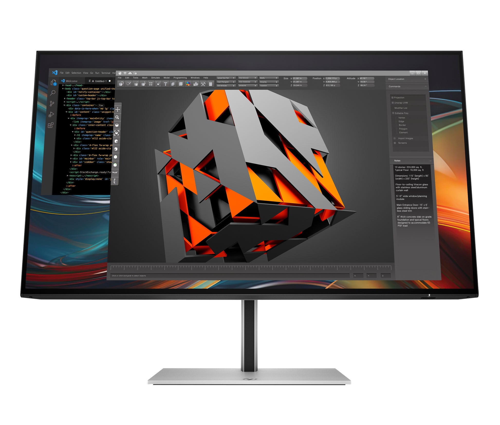 HP 724PF – Monitor, 23,8" 1920 × 1080 (Full HD), IPS, 300 cd/m²