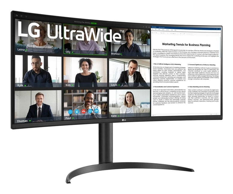 LG 34WR55QK-B – 34" UWQHD VA 100 Hz Gebogen – USB-C (65 W), HDR