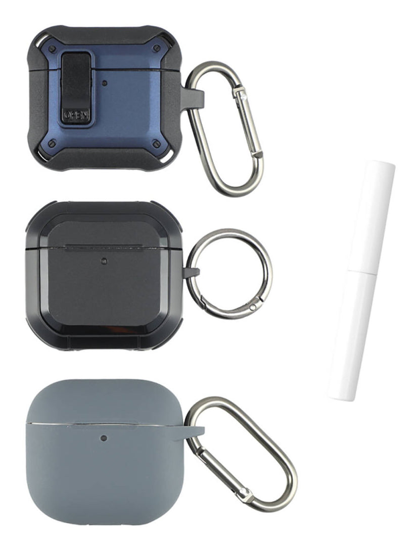 4smarts Case Set Alpha – Schutzhülle – für Apple AirPods 4 – Silikon/Kunststoff – 3er-Set