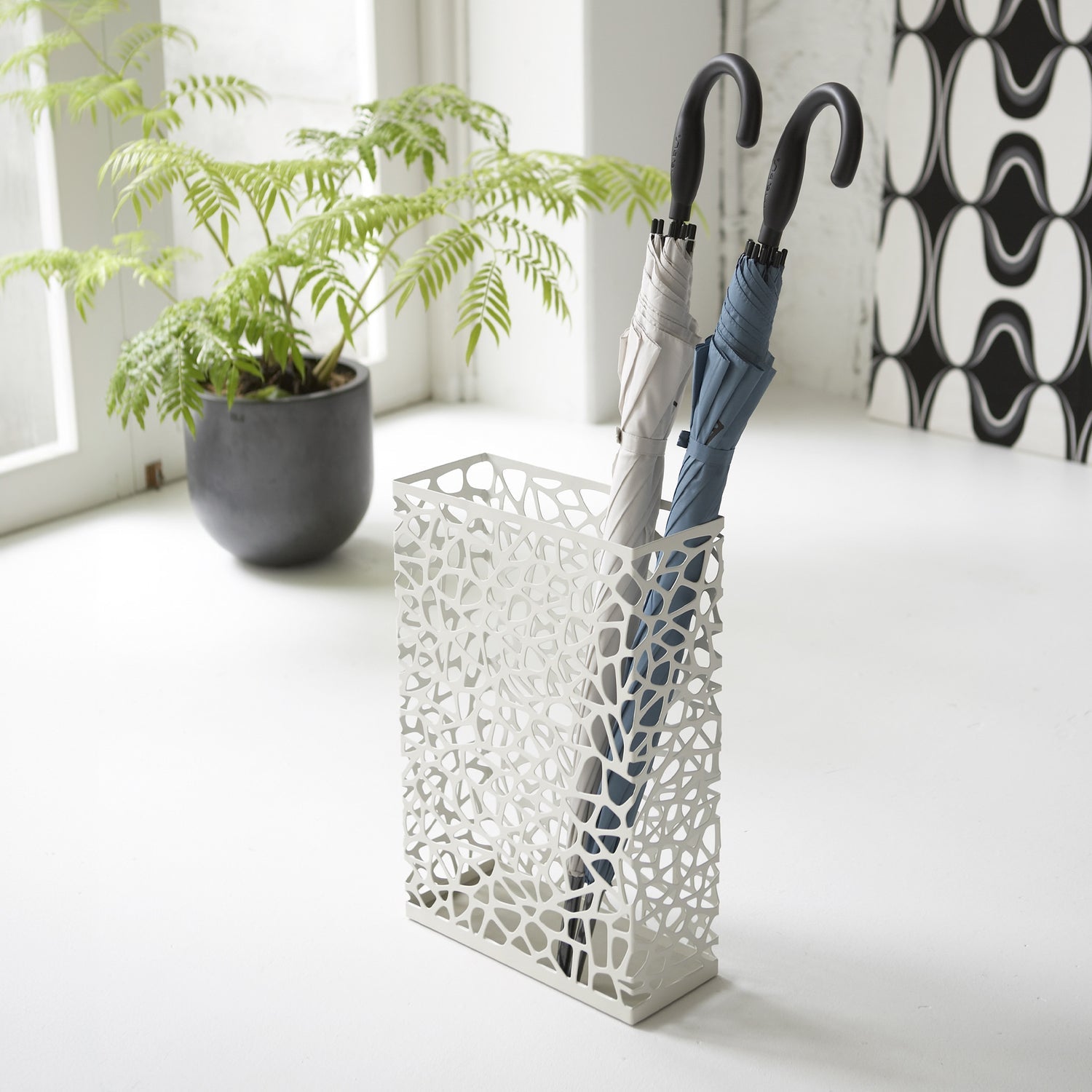 Yamazaki Schirmständer – Stahl, Weiss, Ø 12 × 45 cm