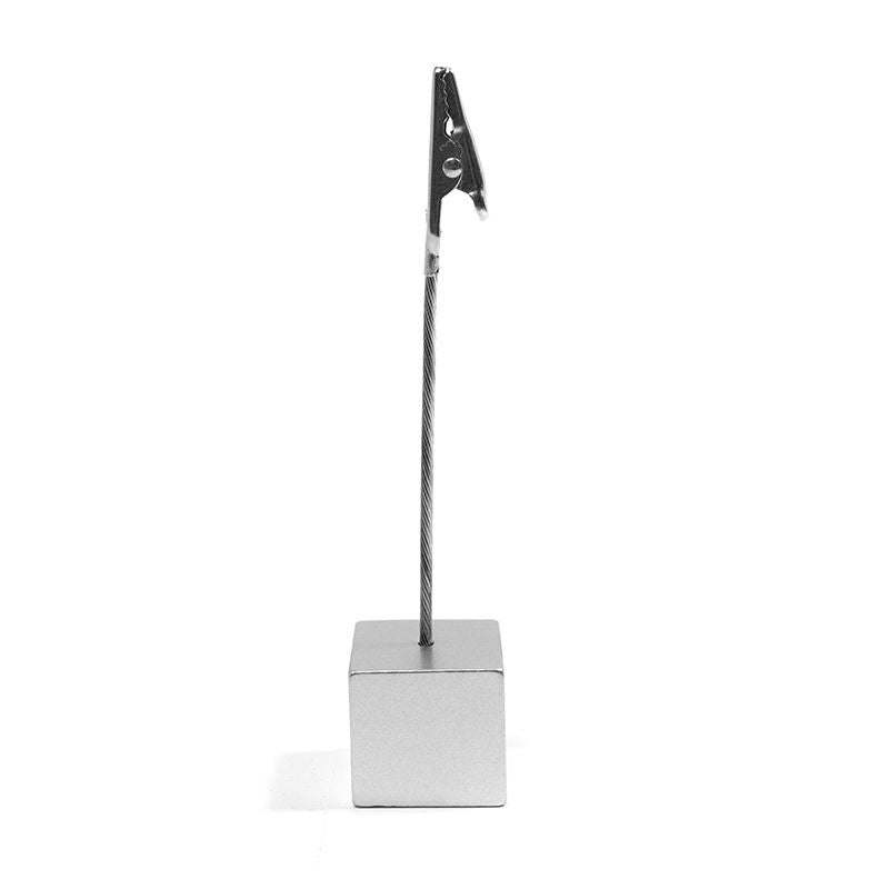 Trendform Memo-Clip CUBE – Höhe 110 mm, 1 Stück, Kunstharz/Metall, silber
