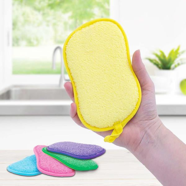 Mediashop Spülschwamm – Polyester, Oval, für Geschirr, 16 × 9,5 × 1,5 cm, Mehrfarbig, 5 Stk.