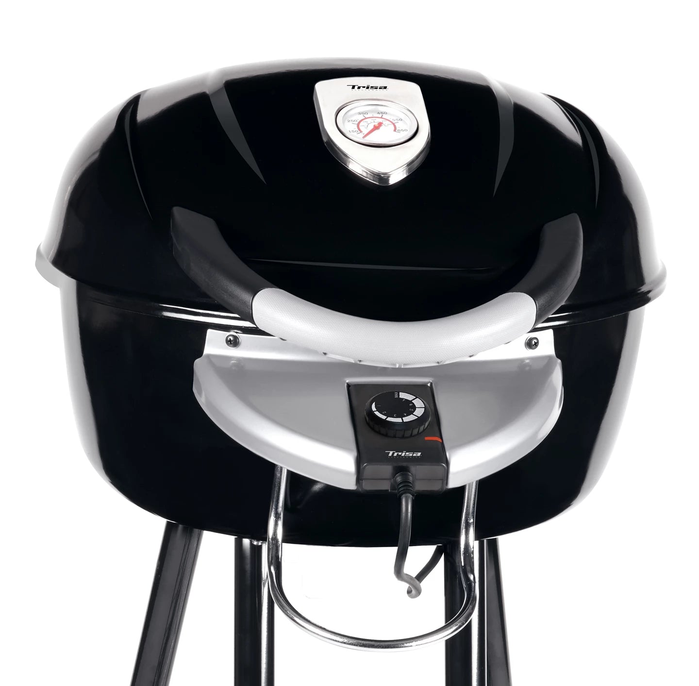 Trisa Elektrogrill BBQ Star 2 in 1 – 2000 W, elektrisch & Holzkohle – Schwarz/Silber