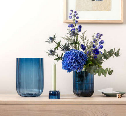 Villeroy & Boch Vase Fleur, Glas, Blau, 15 cm