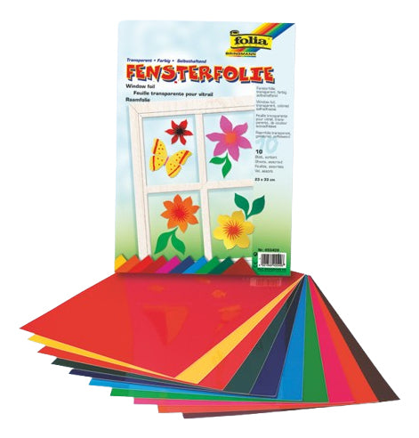 Folia Fensterfolien glatt – sortiert – 23,0 × 33,0 cm