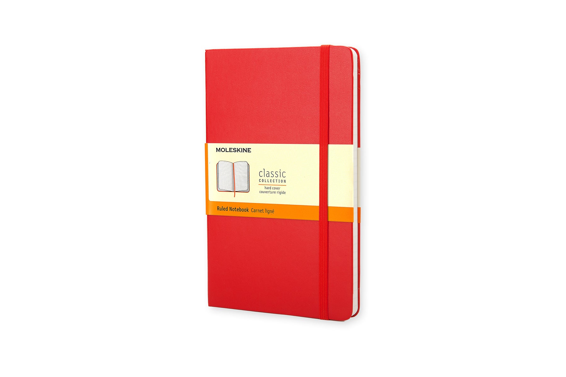 Moleskine Classic Notizbuch – 90 × 140 mm – liniert – 192 Blatt – Hardcover, Gummiband, Lesezeichen, Rot