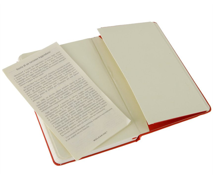 Moleskine Classic Notizbuch – 90 × 140 mm – liniert – 192 Blatt – Hardcover, Gummiband, Lesezeichen, Rot