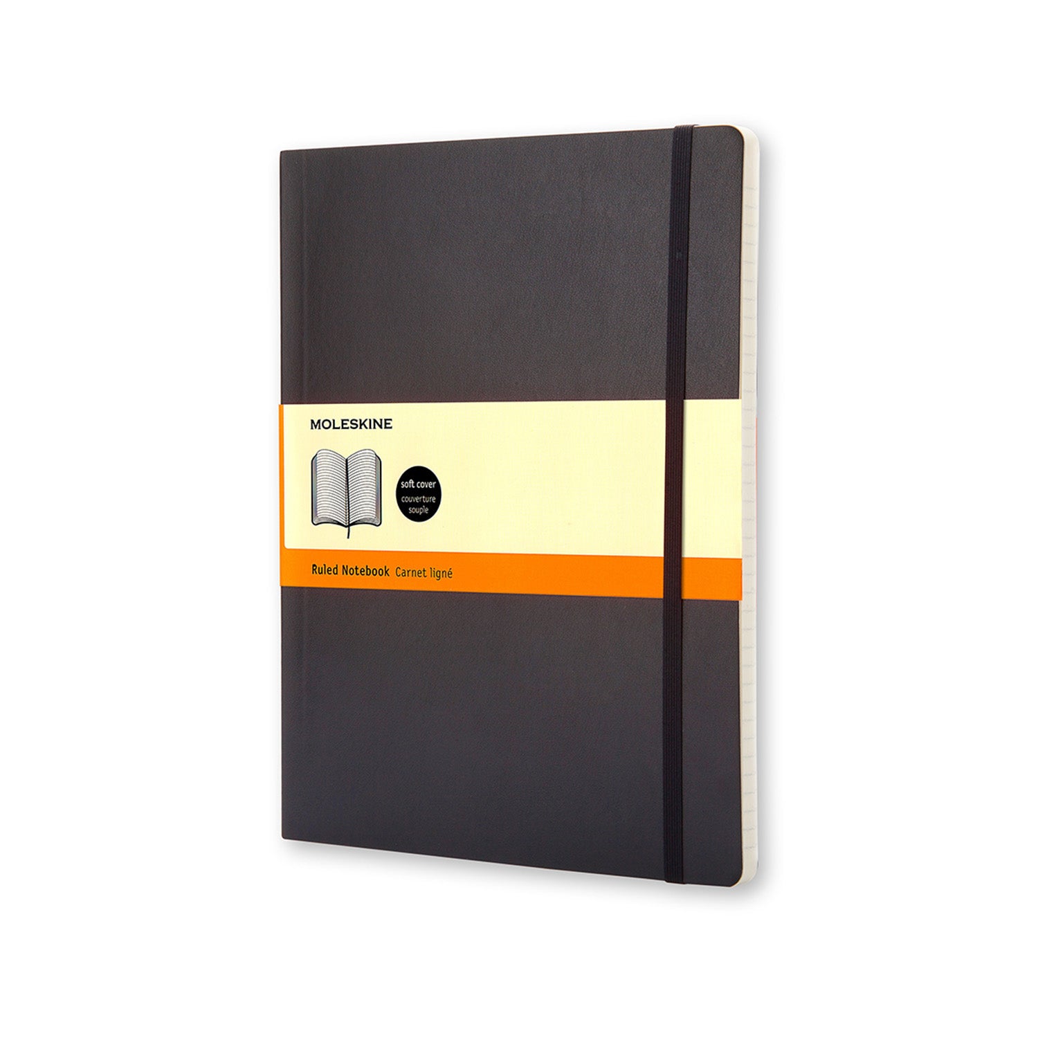 Moleskine Notizbuch, 190 × 250 mm, liniert, Fadenheftung, Softcover, 192 Seiten, 70 g/m² – schwarz