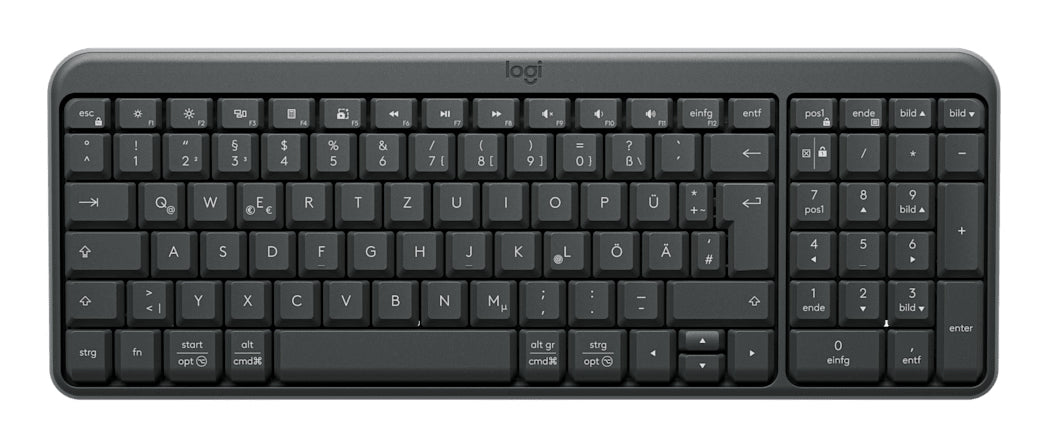 Logitech K250 Compact Bluetooth – Tastatur – Bluetooth & 2,4 GHz – QWERTZ (DE) – Graphit