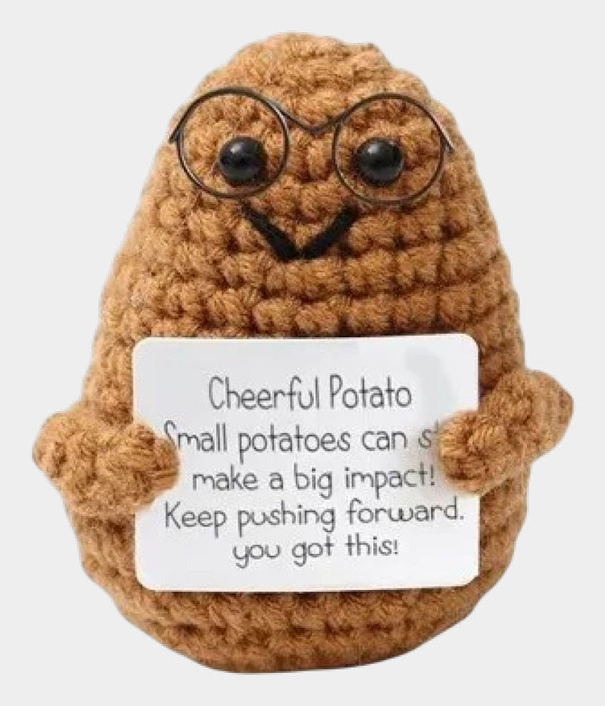 I am Creative Plüschtier Positive Potato mit Brille – 8 cm – Braun