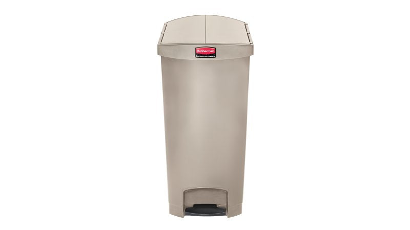 Rubbermaid Treteimer Slim Jim – 90 l – Kunststoff, rechteckig – beige – Soft-Close