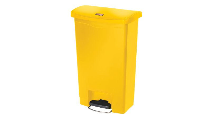Rubbermaid Treteimer Slim Jim – 49 l – Kunststoff, rechteckig – gelb