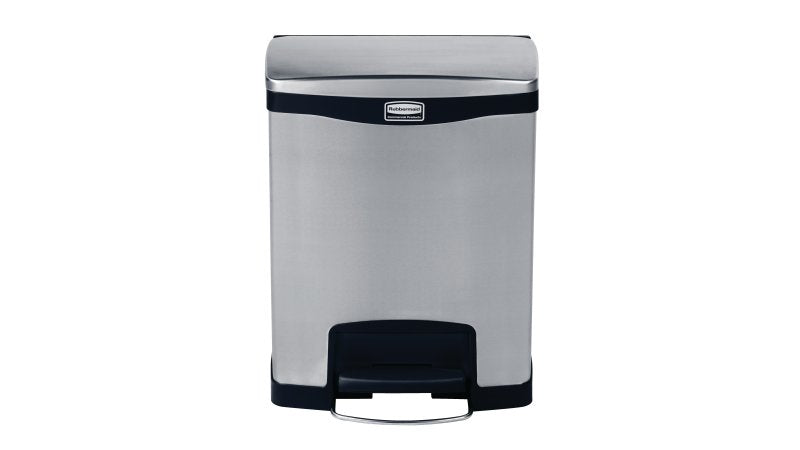Rubbermaid Slim Jim Treteimer – 30 l – Metall/Kunststoff, rechteckig – schwarz/grau