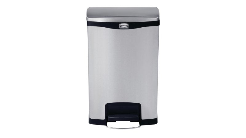 Rubbermaid Slim Jim Treteimer – 49 l – Metall/Kunststoff, rechteckig – schwarz/grau