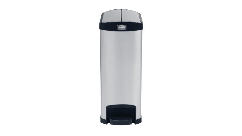 Rubbermaid Slim Jim Treteimer – 49 l – Metall/Kunststoff, rechteckig – schwarz – Müllsackhalterung