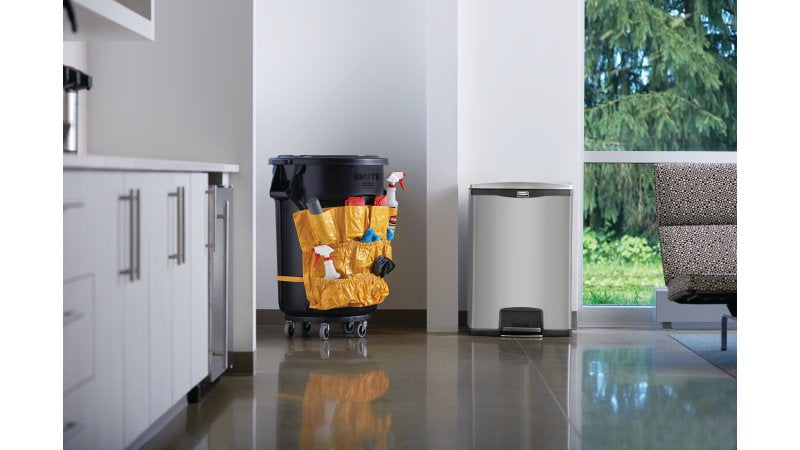 Rubbermaid Slim Jim Treteimer – 90 l – Metall/Kunststoff, rechteckig – schwarz/grau – Soft-Close