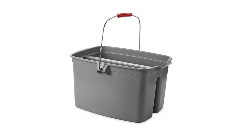 Rubbermaid Putzeimer FG262888GRAY – 18 l – Doppeleimer – Kunststoff, grau, 45,7 × 36,8 × 25,4 cm