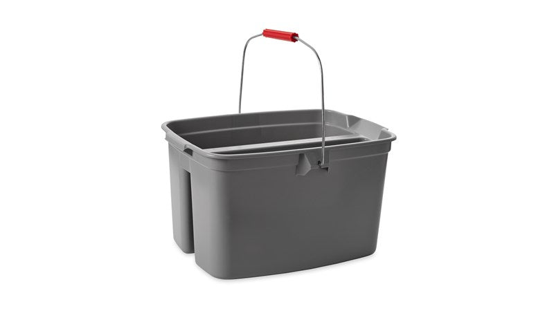 Rubbermaid Putzeimer FG262888GRAY – 18 l – Doppeleimer – Kunststoff, grau, 45,7 × 36,8 × 25,4 cm