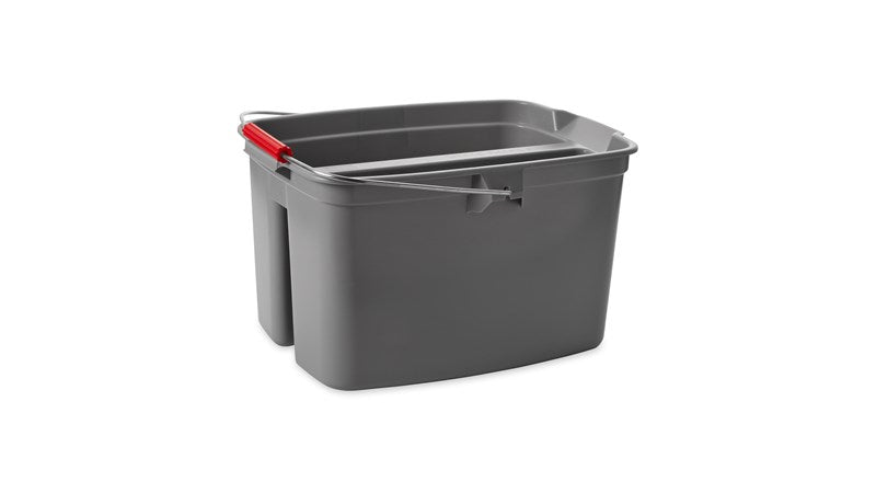 Rubbermaid Putzeimer FG262888GRAY – 18 l – Doppeleimer – Kunststoff, grau, 45,7 × 36,8 × 25,4 cm
