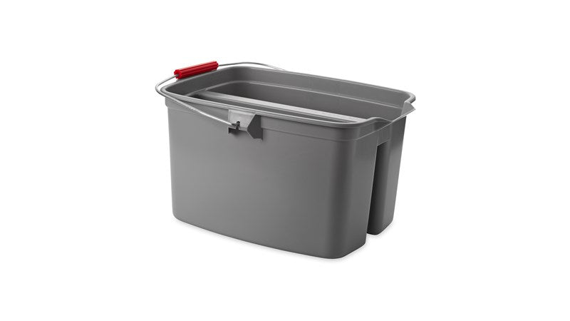 Rubbermaid Putzeimer FG262888GRAY – 18 l – Doppeleimer – Kunststoff, grau, 45,7 × 36,8 × 25,4 cm