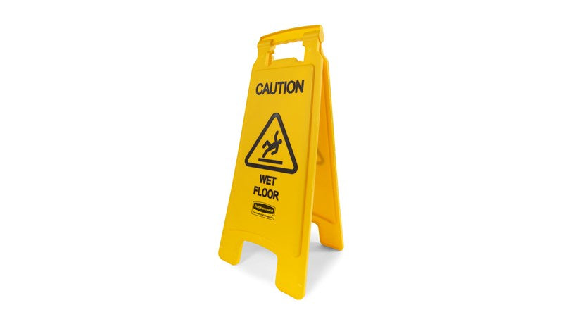 Rubbermaid Stehendes Warnschild Achtung Nasser Boden – 660,4 × 279,4 × 635 mm – Kunststoff – Gelb
