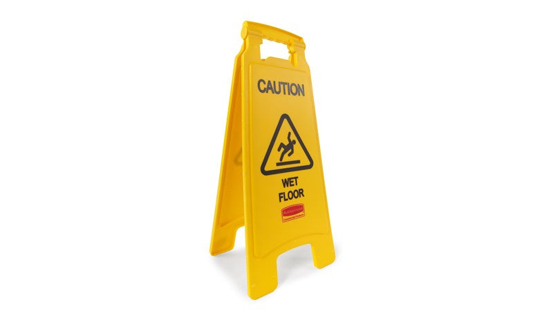Rubbermaid Stehendes Warnschild Achtung Nasser Boden – 660,4 × 279,4 × 635 mm – Kunststoff – Gelb