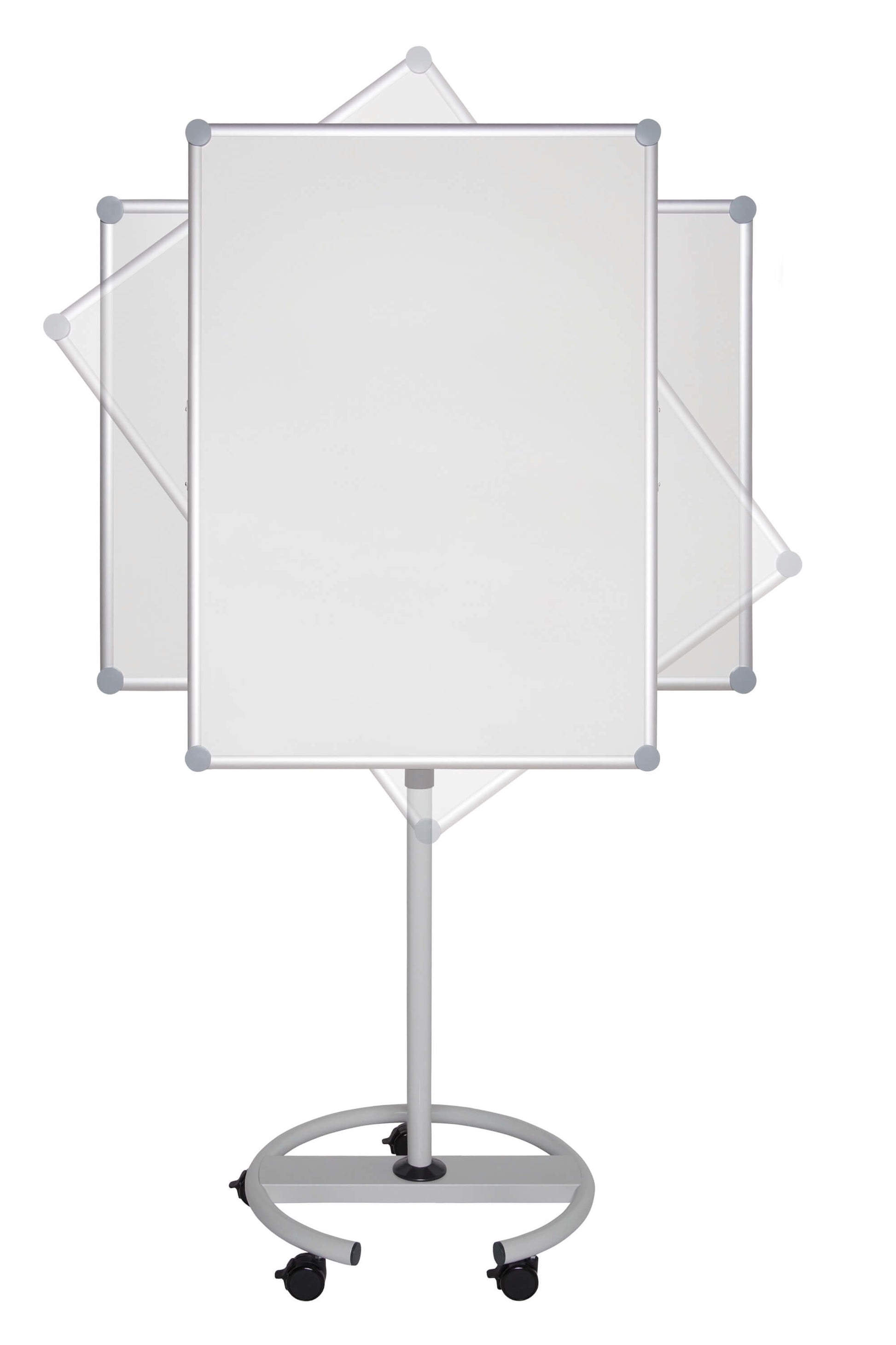 MAULpro Flipchart mobil Rundfuss – Emaille-Oberfläche, 5 Lenkrollen