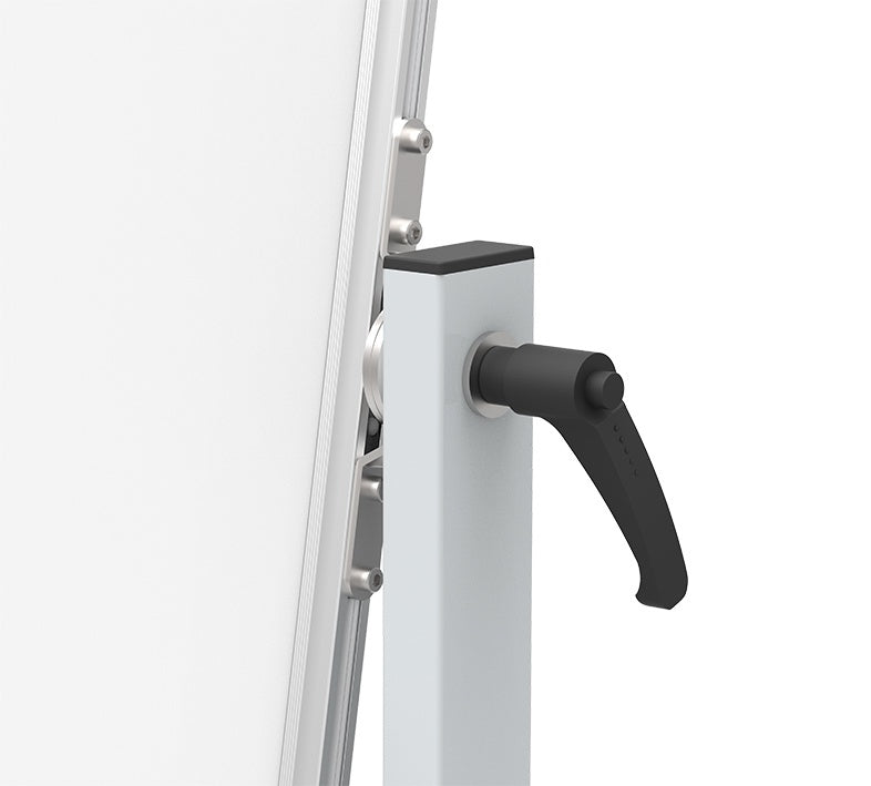MAUL Whiteboard – 200 × 100 cm, Alu-Rahmen, grau, mit Ständer, drehbar, inkl. Stiftablage