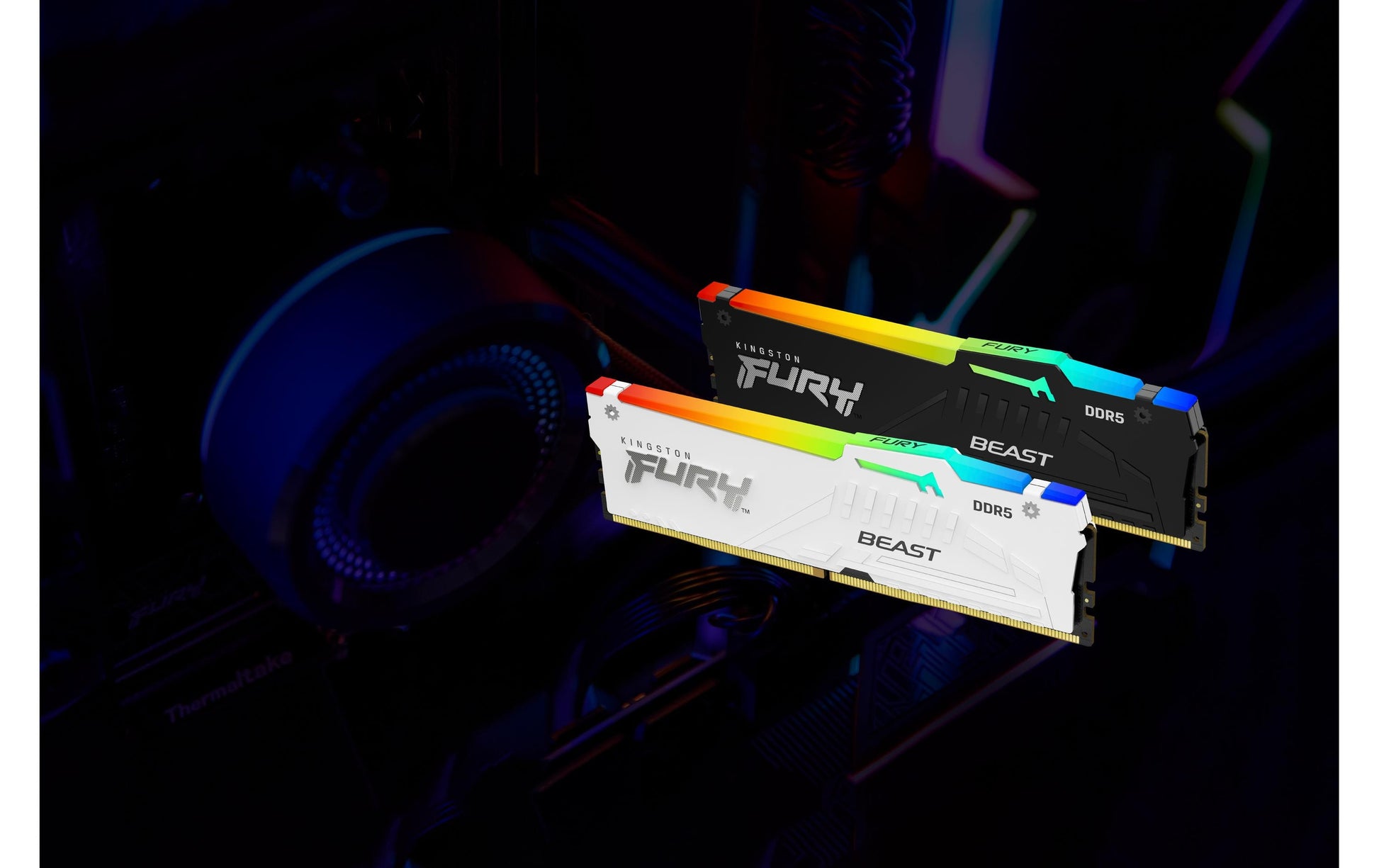 Kingston Technology Kingston FURY Beast – Arbeitsspeicher 64 GB (2×32 GB) – DDR5 6000 MT/s CL30, 1,35 V, 288‑pin DIMM, RGB, Schwarz