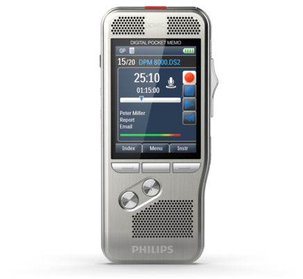 Philips Digital Pocket Memo 8100 Integrator – Digitales Diktiergerät – 30 h, Akkubetrieb, mit Lautsprecher –
