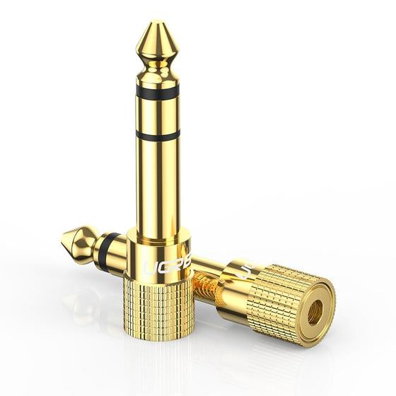 Ugreen 6,3 mm auf 3,5 mm Adapter – 6,3 mm Stecker zu 3,5 mm Buchse – vergoldete Stecker, Gold