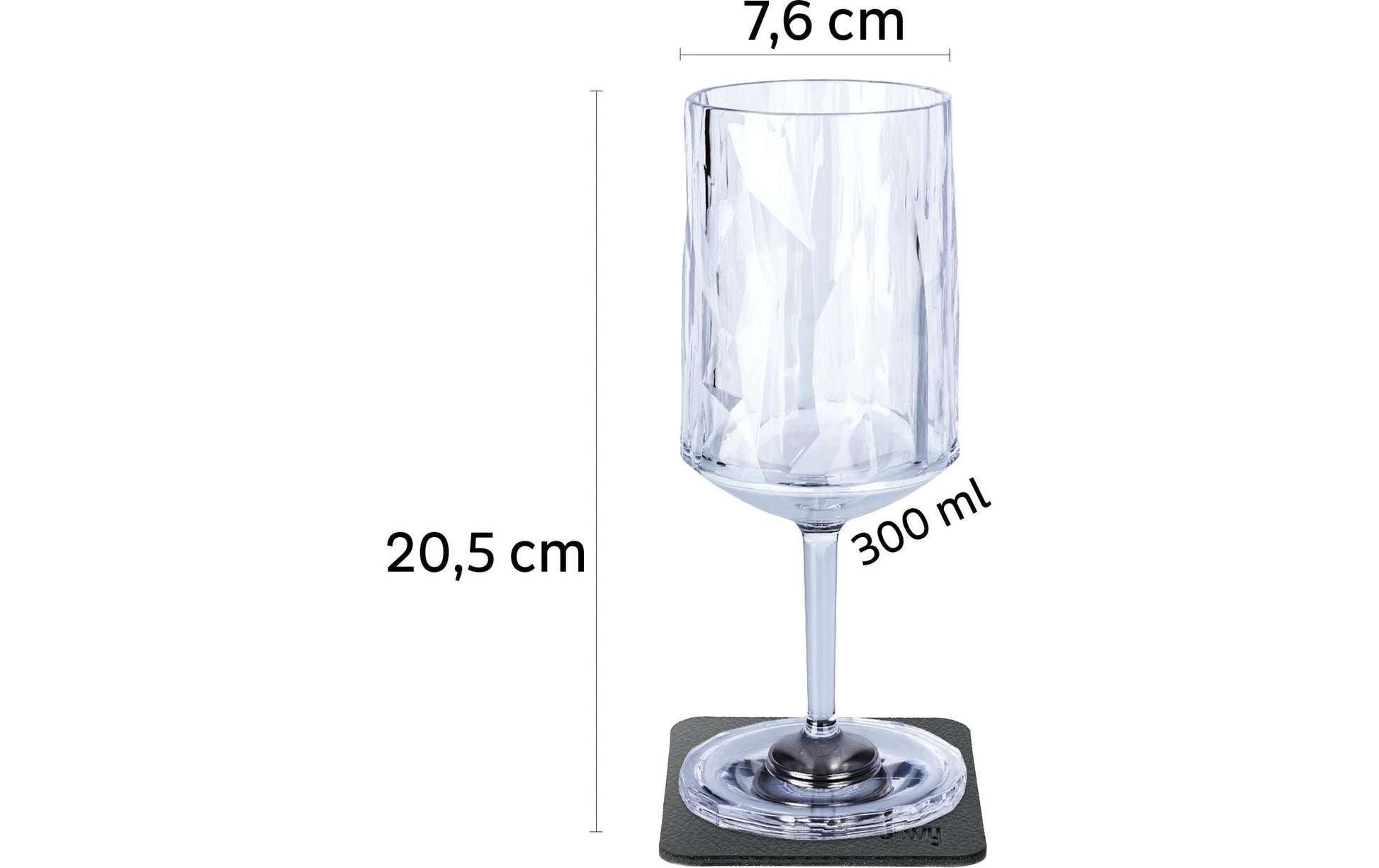 Silwy Weinglas – 0,30 l, Kunststoff, transparent