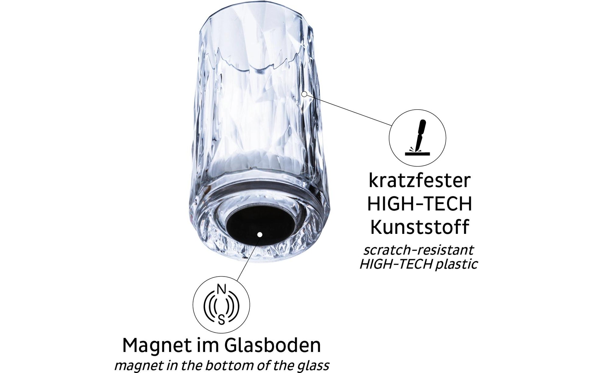 Silwy KO-SH-C-4 Shotglas – 0,04 l, Kunststoff, transparent, 4 Stück