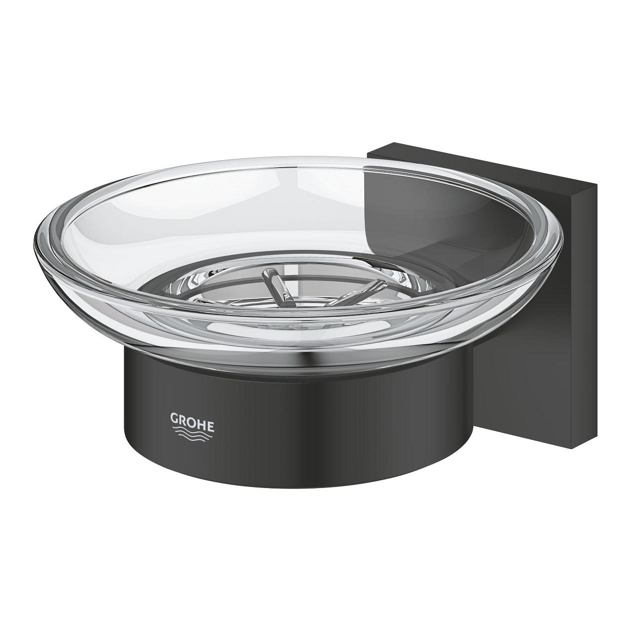 GROHE Seifenhalter Start Cube – Metall, Wandmontiert, 12,5×11×5,6 cm, Schwarz