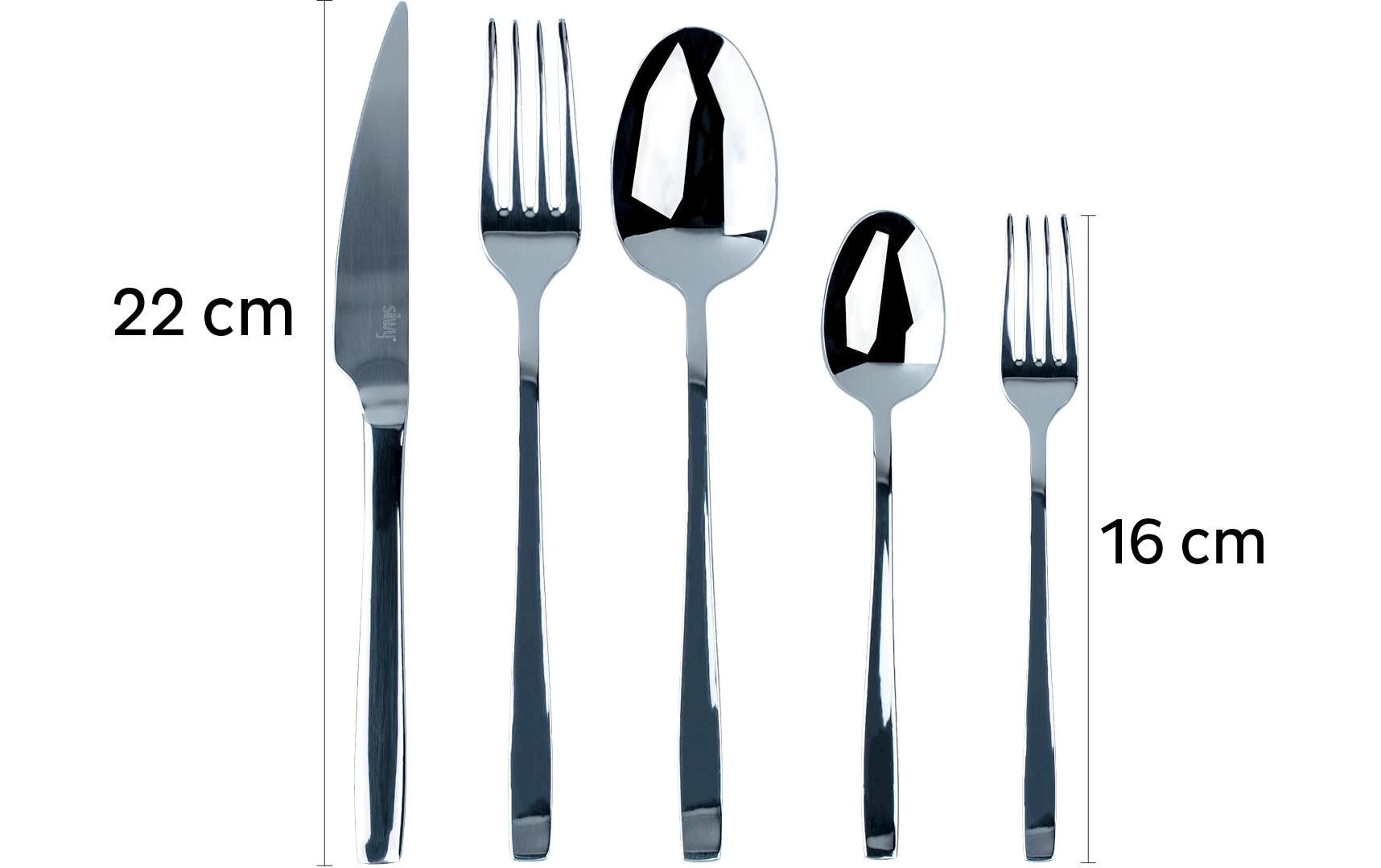 Silwy Lunchbox-Besteck – 5-teilig, 22 cm, Edelstahl, mit Tragetasche, spülmaschinenfest