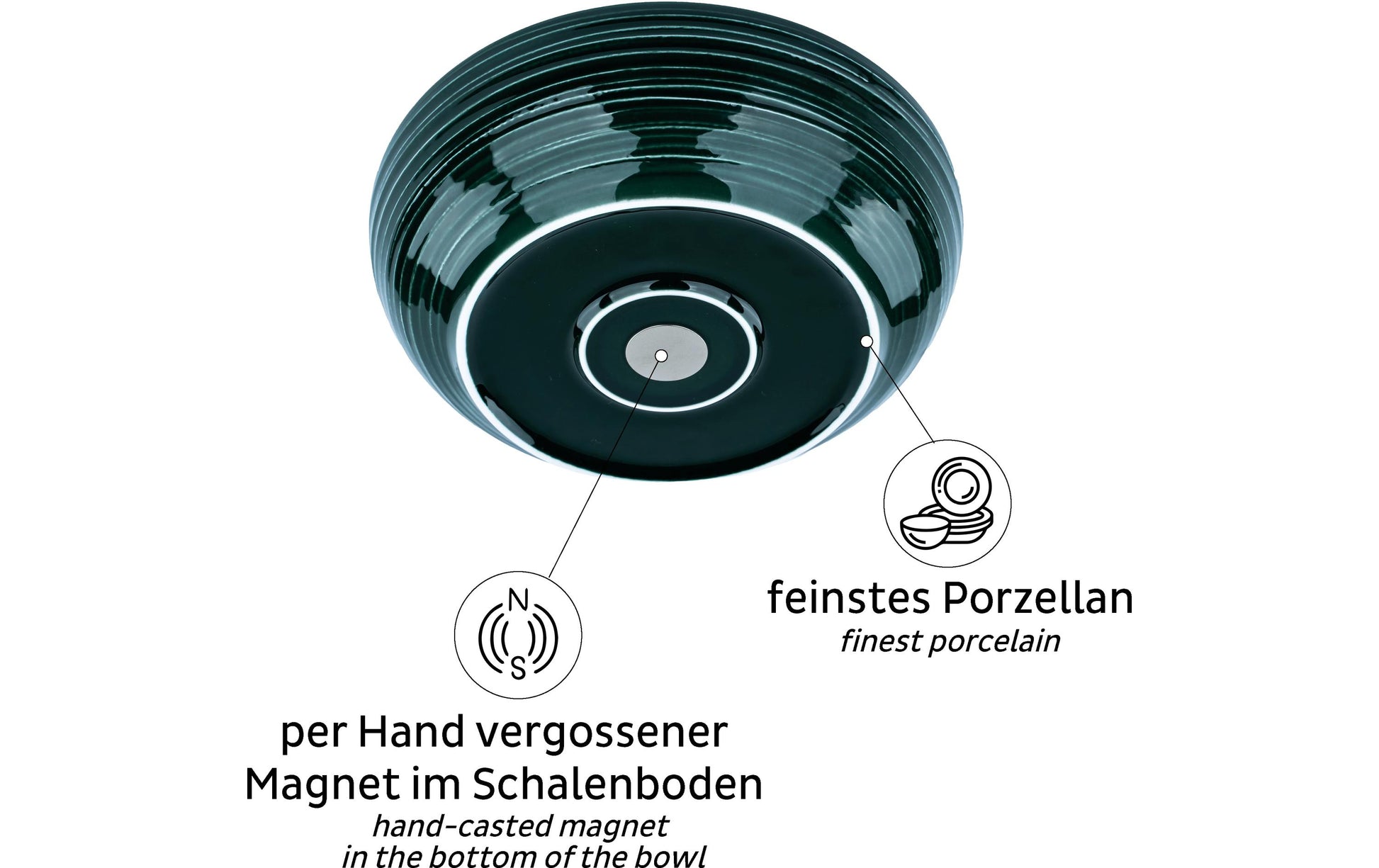 Silwy Schale – 2,4 l, Porzellan, dunkelgrün